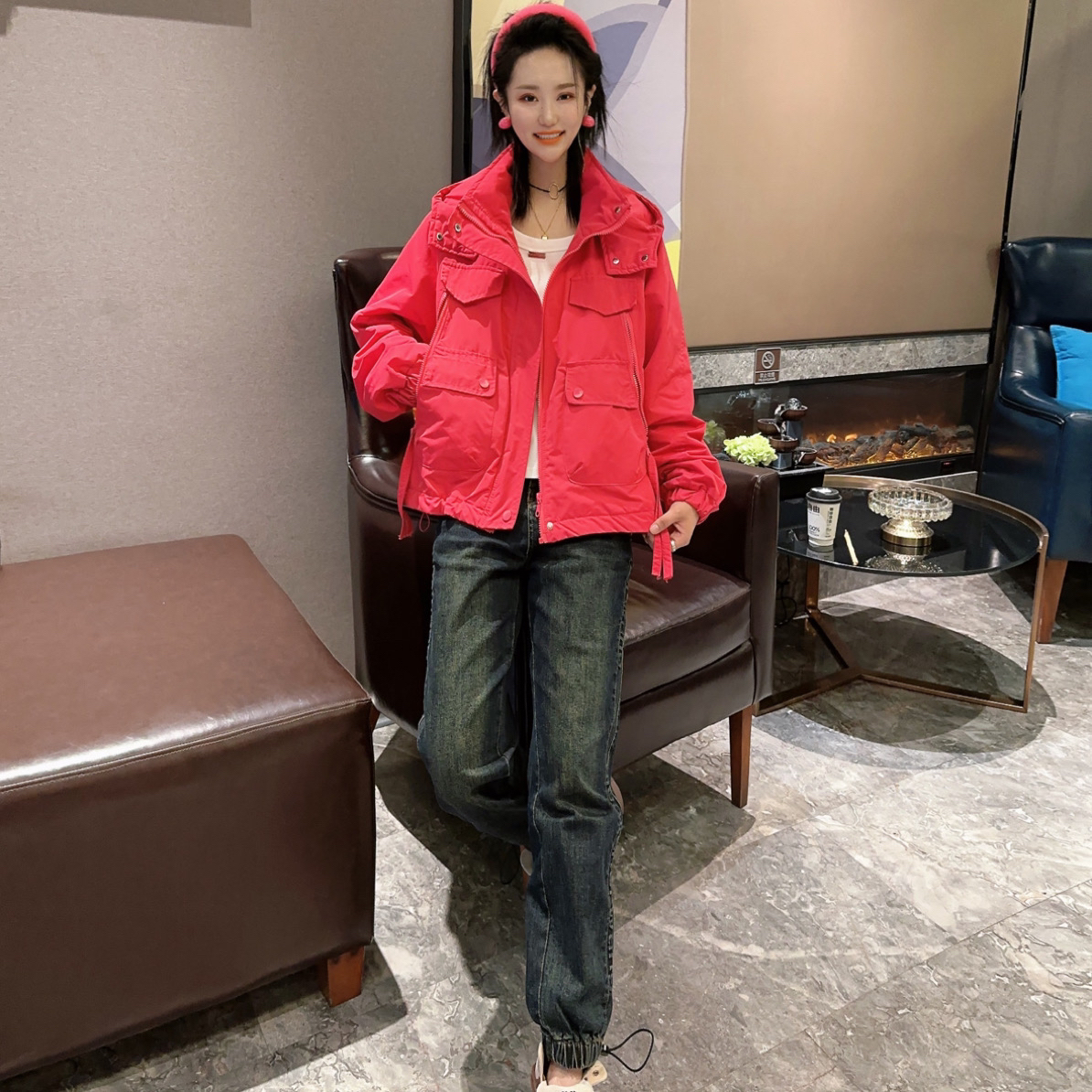 【品质】【加棉】遮肉显瘦小众高级感减龄时尚大兜兜外套5215