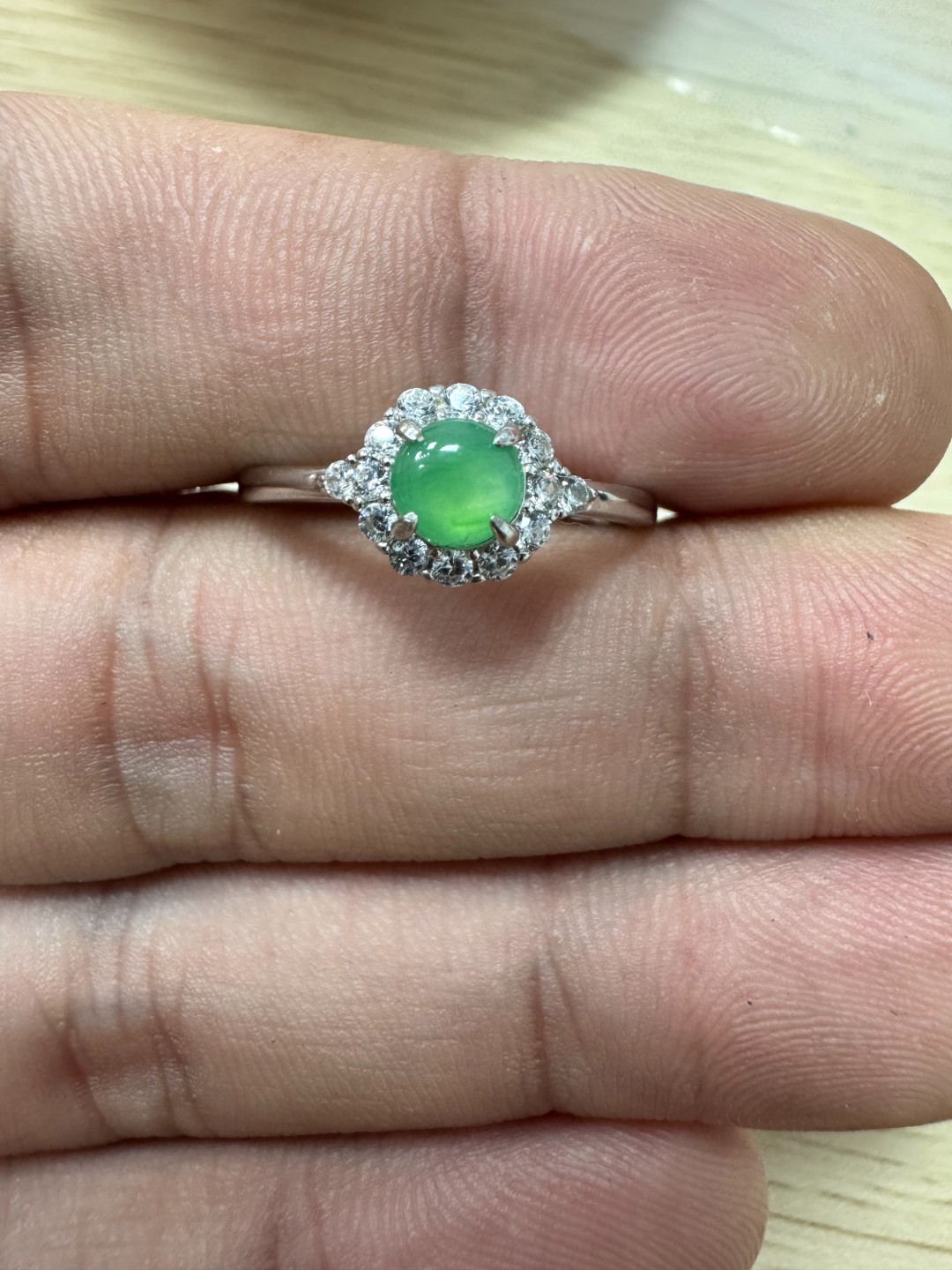 定制翡翠蛋面戒指镶嵌17