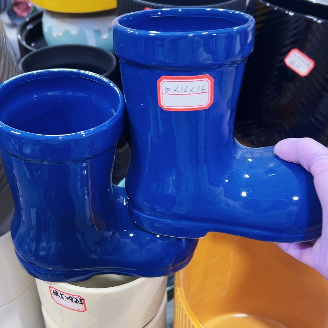 有孔外贸尾单陶瓷花盆凑单10米包邮