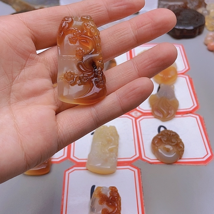 【闪购商品】未镶嵌玛瑙/玉髓珠宝半成品齐*风