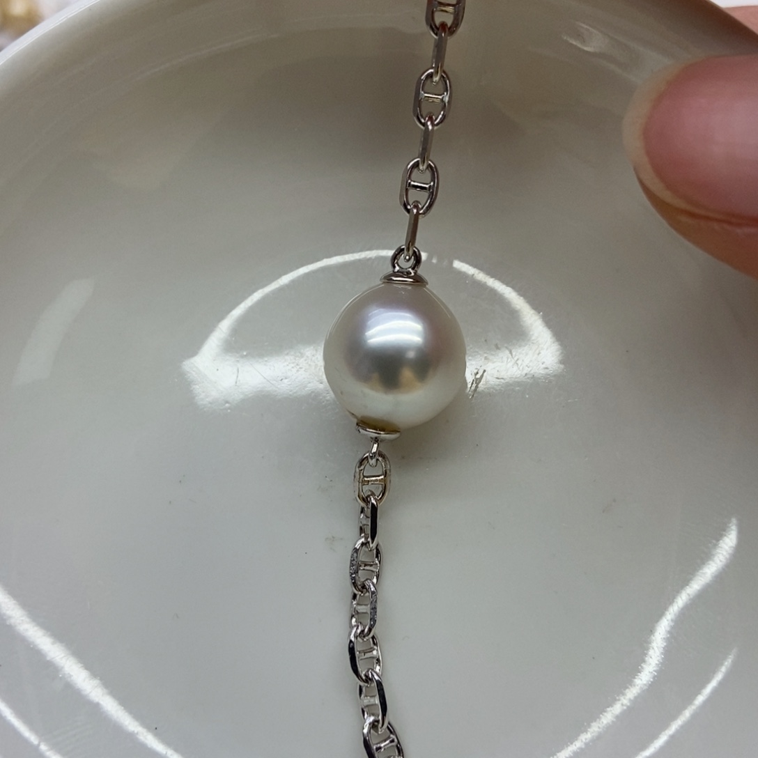 海水珍珠手链银S925镶嵌