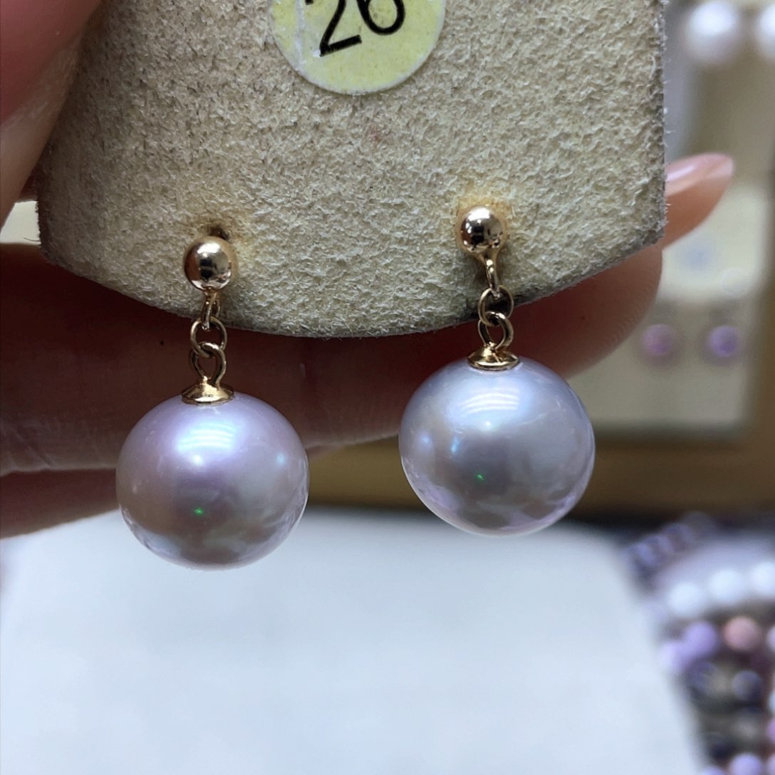 淡水珍珠耳饰银S925镶嵌