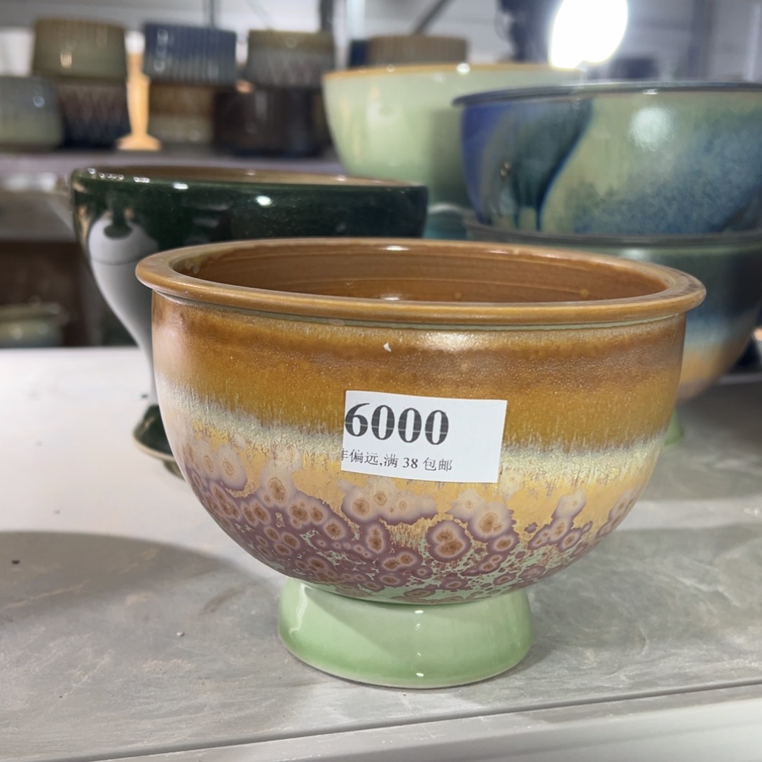 陶瓷口14高11 景德镇手工花盆