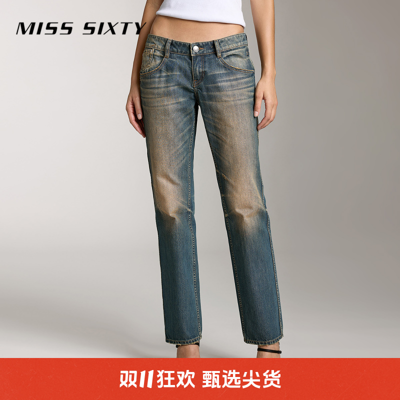 【贤哥专属】【进口牛仔面料】Miss Sixty秋季新款牛仔裤女做旧水洗