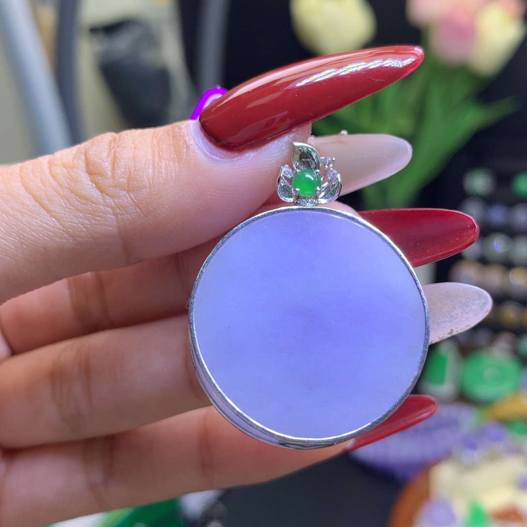 翡翠颈饰18K金镶嵌天然