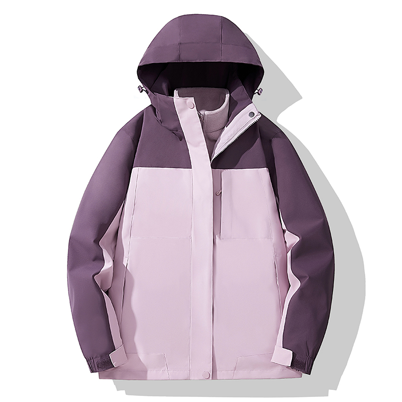 秋冬户外冲锋衣男女防风防水三合一外套加绒加厚保暖