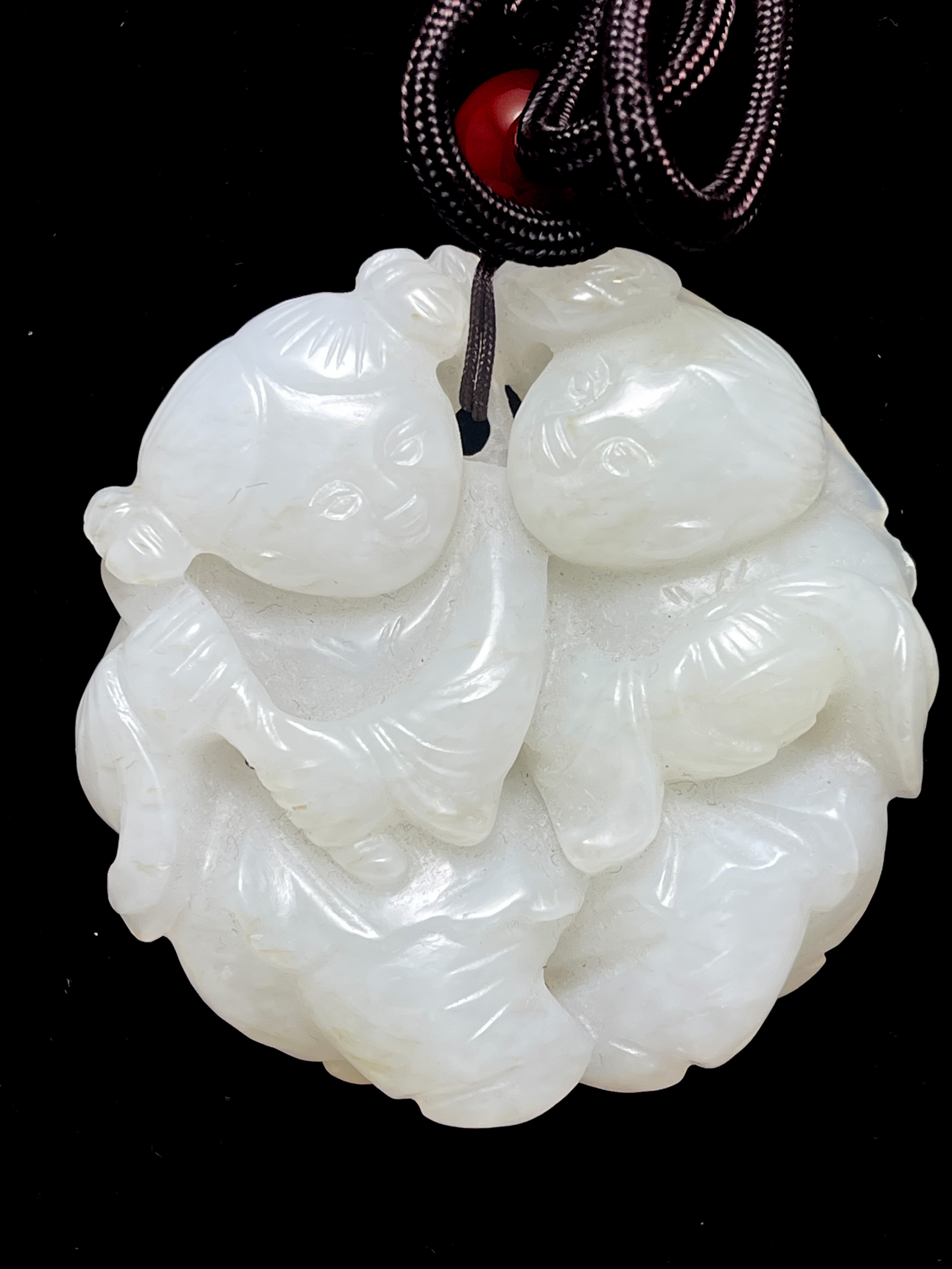 和田白玉童子挂件吊坠