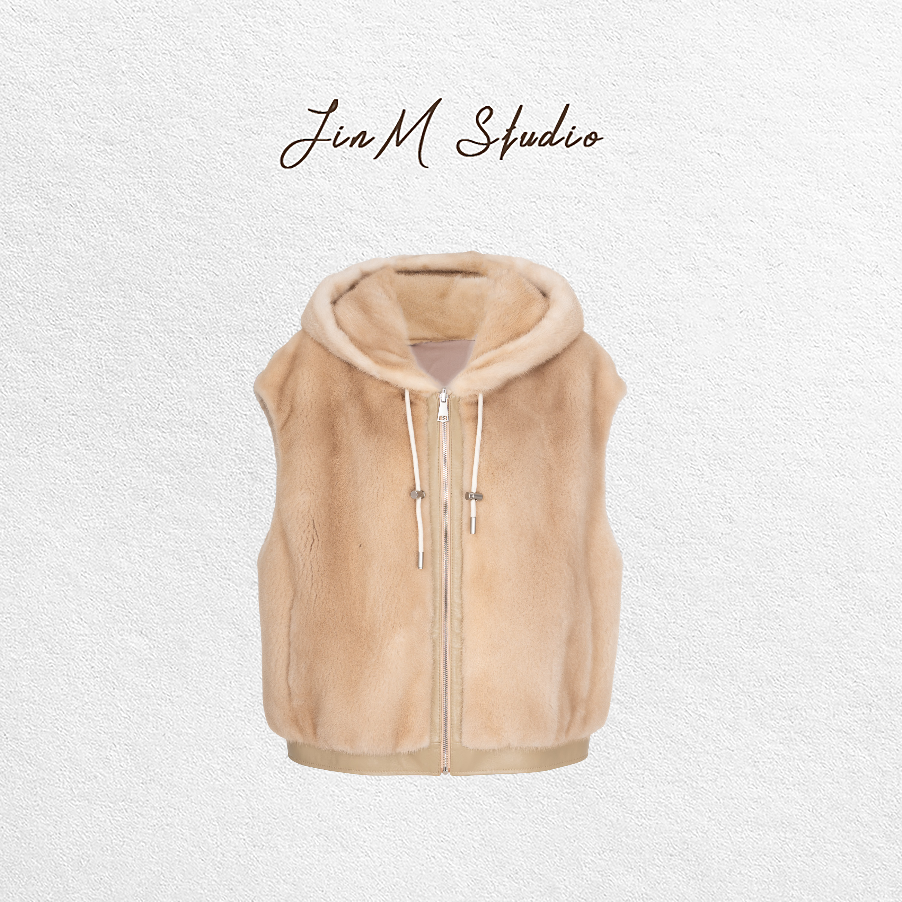 Jinmstudio丨【稀有米黄】芬兰进口短一母貂毛皮外套602501A6990