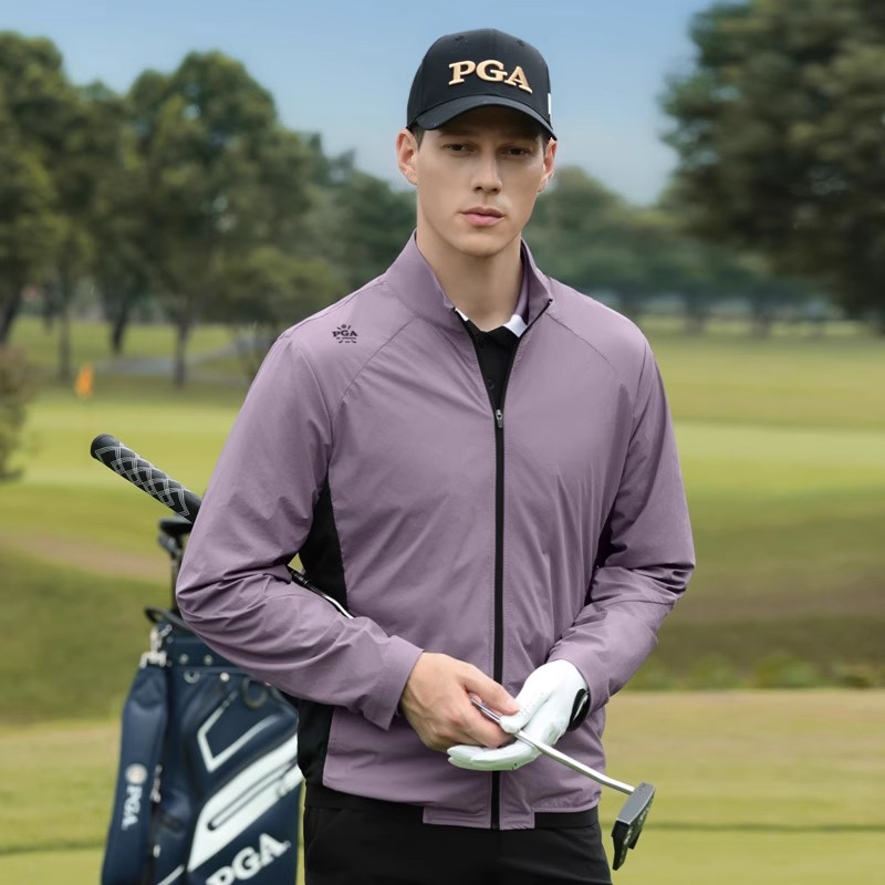 美国PGA 新款高尔夫服装男装防晒衣外套秋冬防风防雨透气轻薄golf