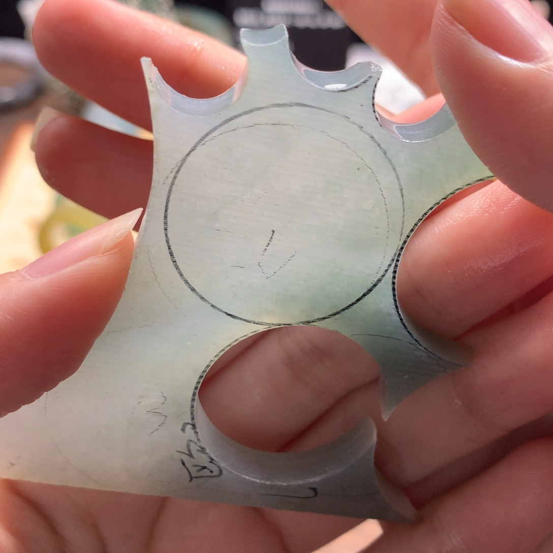 定制翡翠未镶嵌猫翡翠戒圈 有纹89