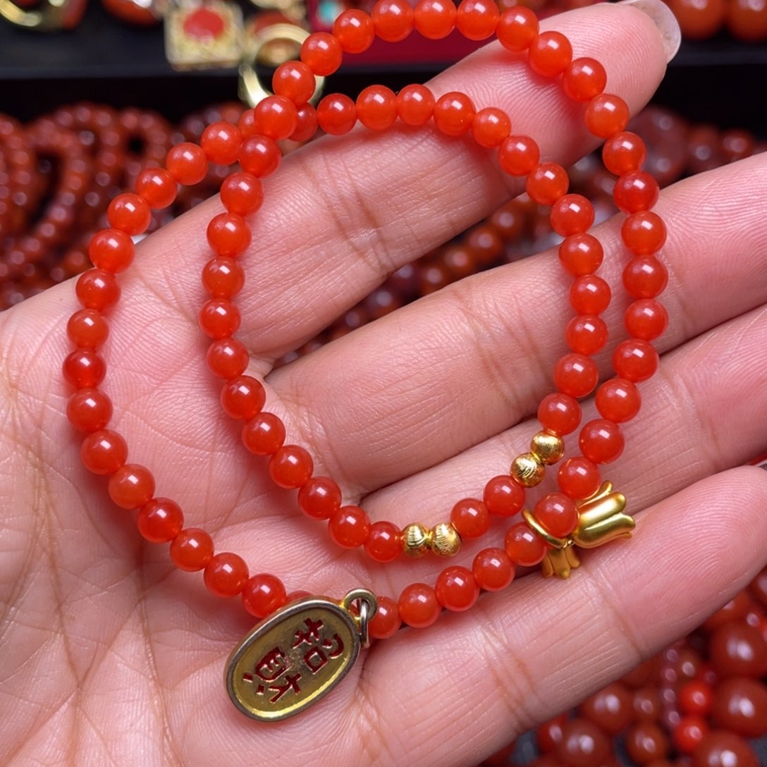 南红玛瑙手串合金