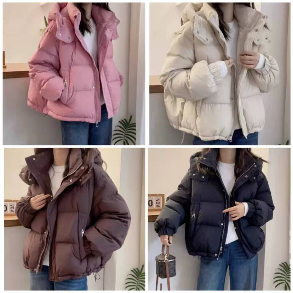 冬季女款大码连帽短款宽松百搭小个子适用