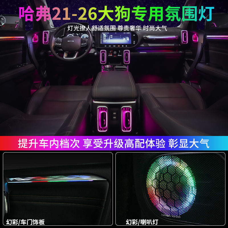 哈弗一代2426款大狗氛围灯专用内饰改装车载气氛灯冷光灯隐藏安装