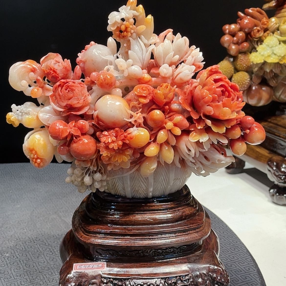 【闪购商品】寿山石无*花篮摆件工艺品