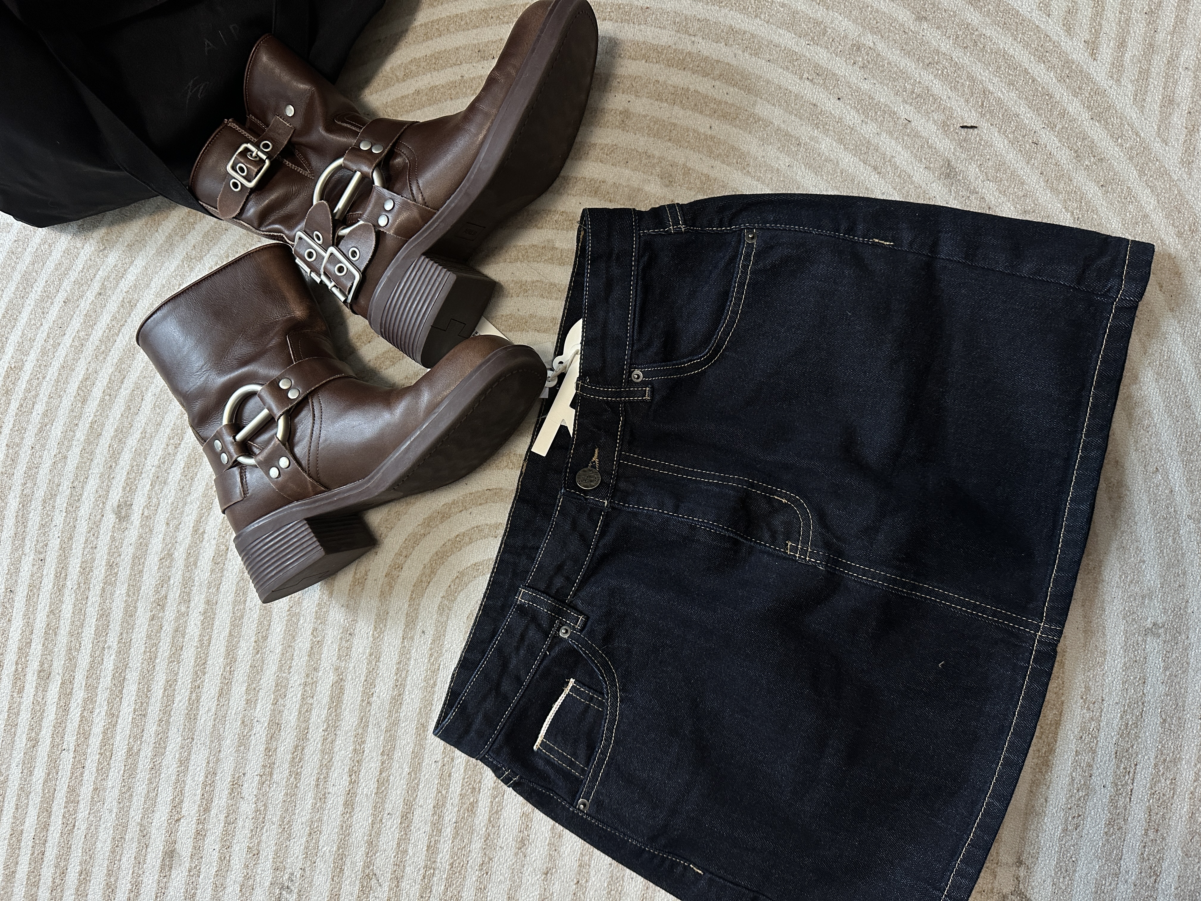 丹宁赤耳原色厚款梨形身材日韩高腰半身短裙2025秋冬洋气春秋秋季