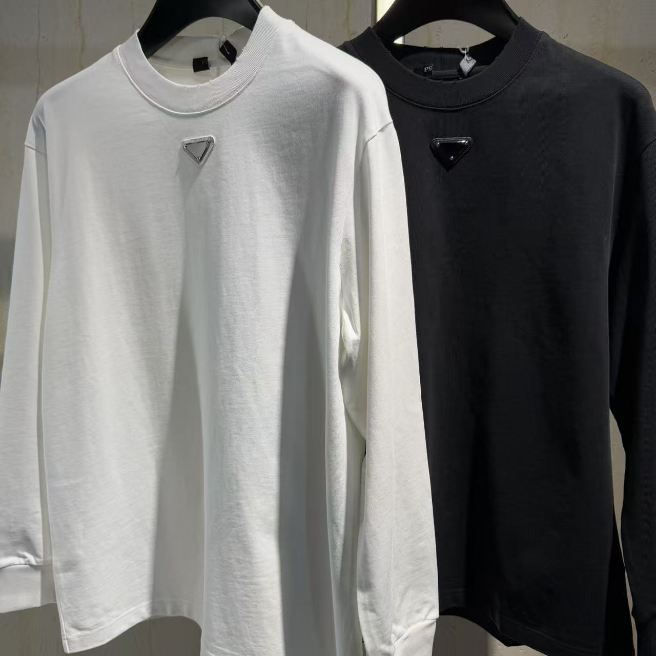 男士秋季t恤潮流时尚纯色长袖圆领0007