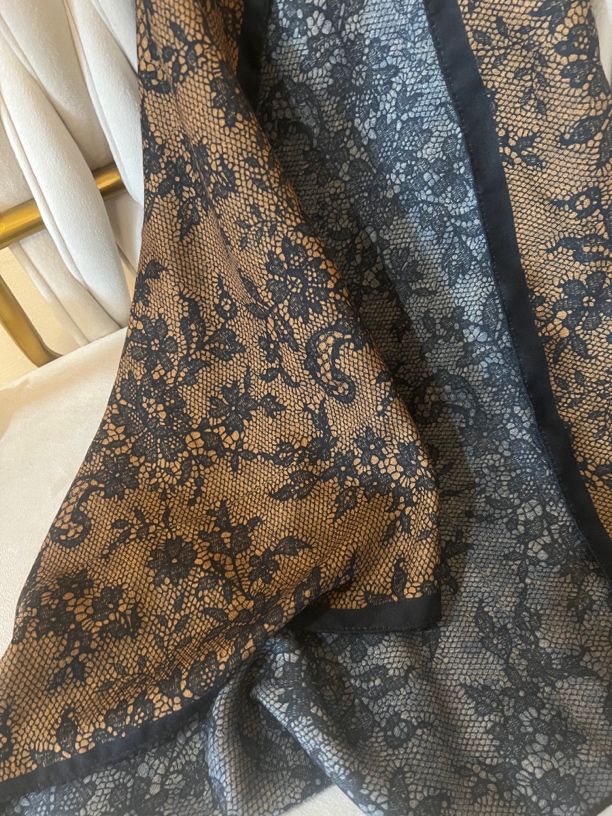 【邂逅仿蕾丝】双面柔软66小方巾围巾