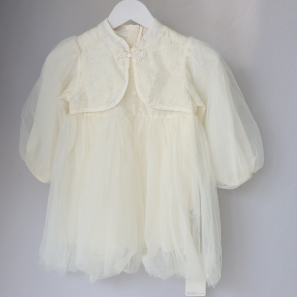 女童国风网纱连衣裙春秋2025新款儿童装汉服春装周岁礼服公主裙