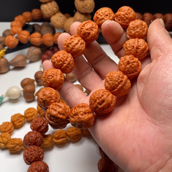吊坠文玩核桃野生小核桃手串小八棱