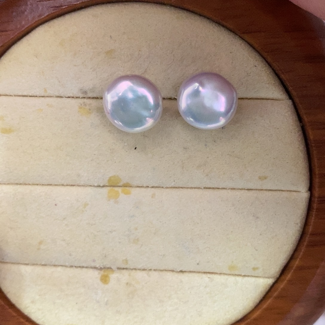 银S925镶嵌淡水珍珠耳饰