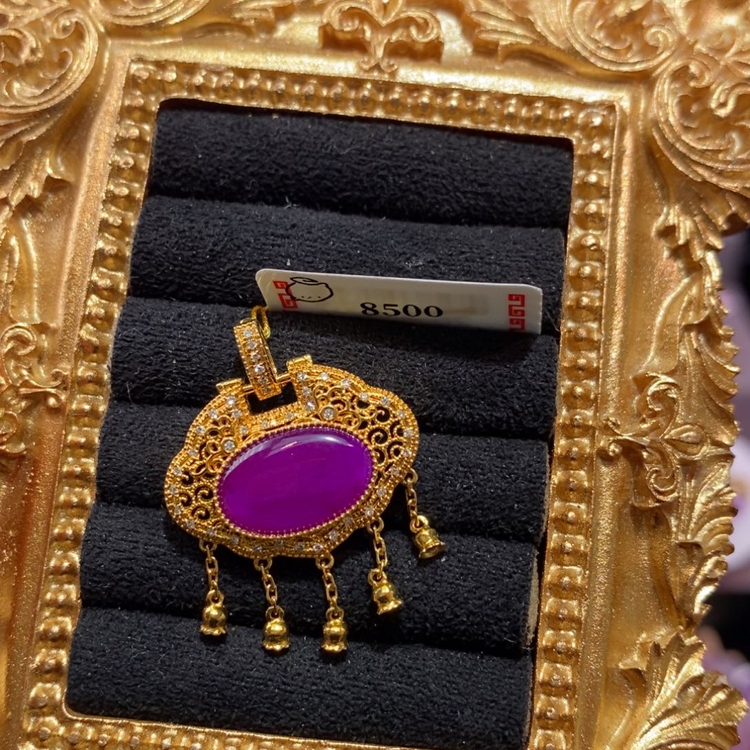 苏纪石（舒俱来）18K金镶嵌吊坠(不含链)