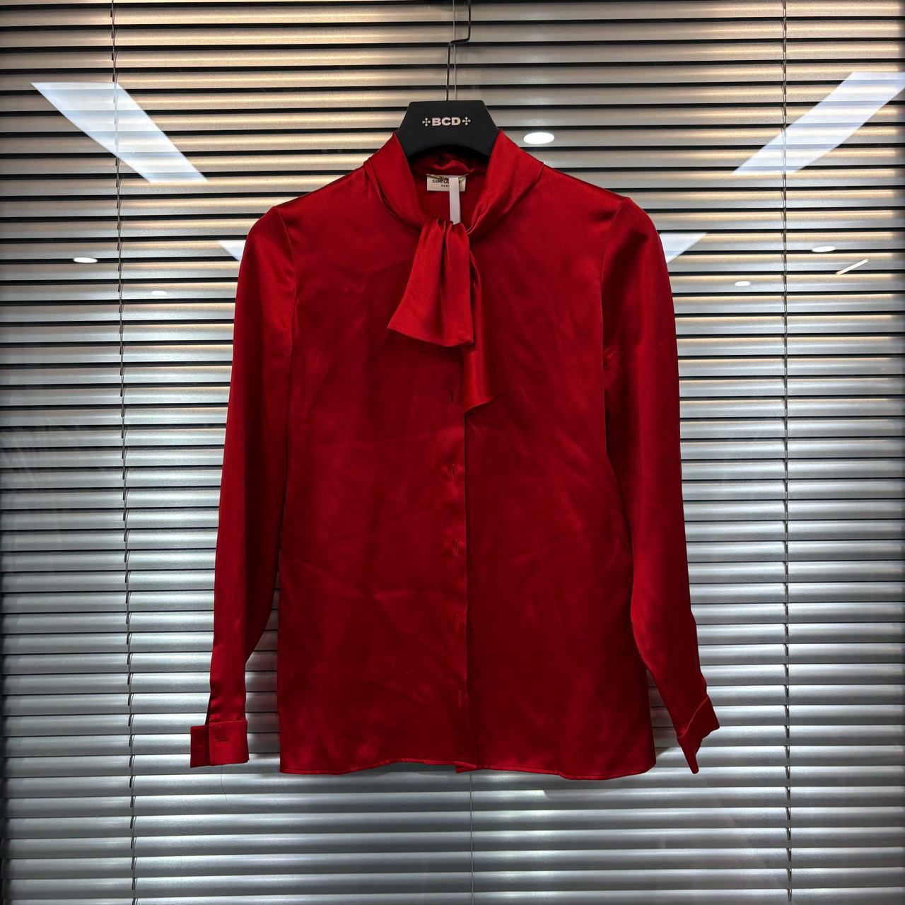 YSL/圣罗兰/红色长袖衬衫/尺码36/99新/bc005128