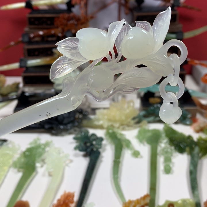 蛇纹石玉未镶嵌发簪