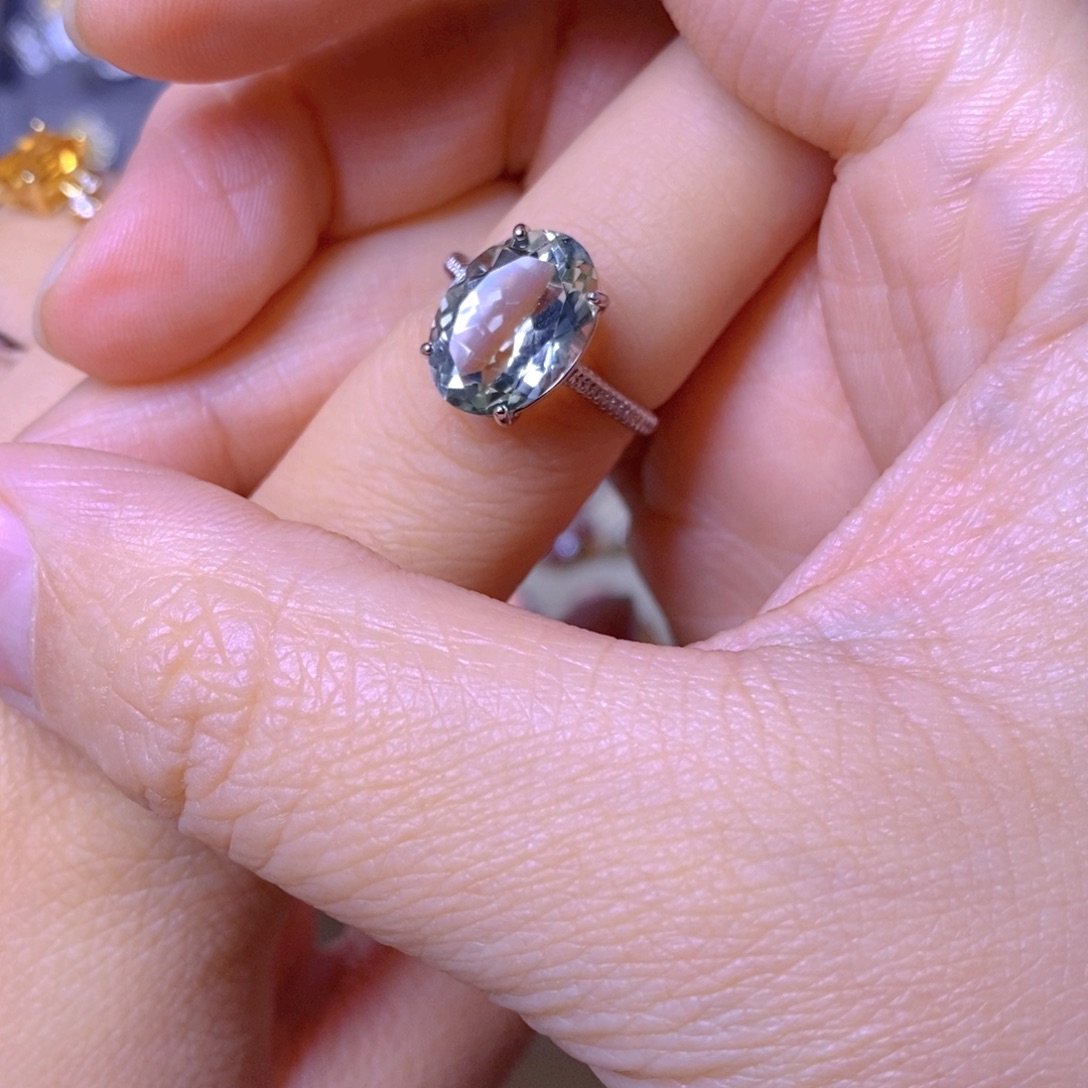 露***凡银S925镶嵌紫晶珠宝半成品