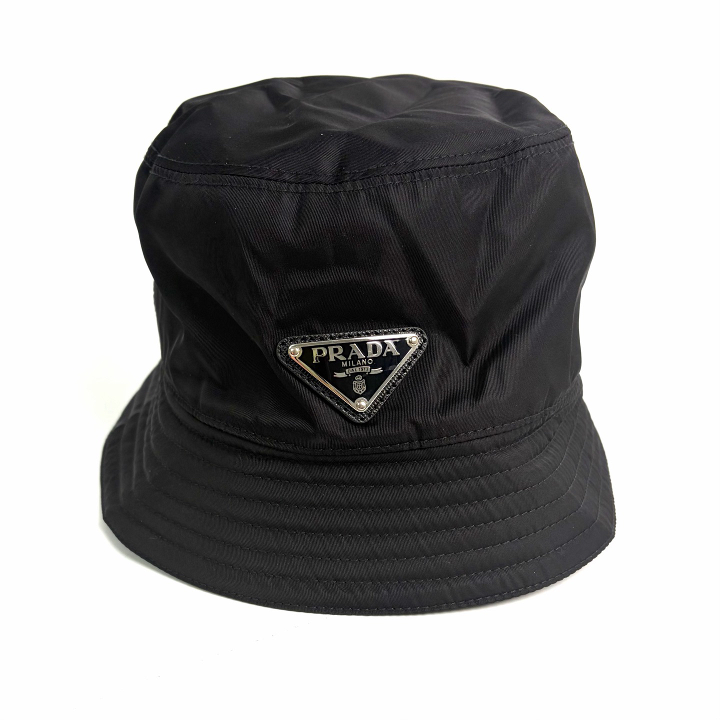 99新 Prada/普拉达 l码 Prada普拉达 黑色经典渔夫帽 99新 bz0917