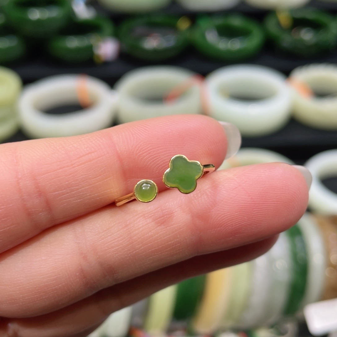 银S925镶嵌戒指和田玉