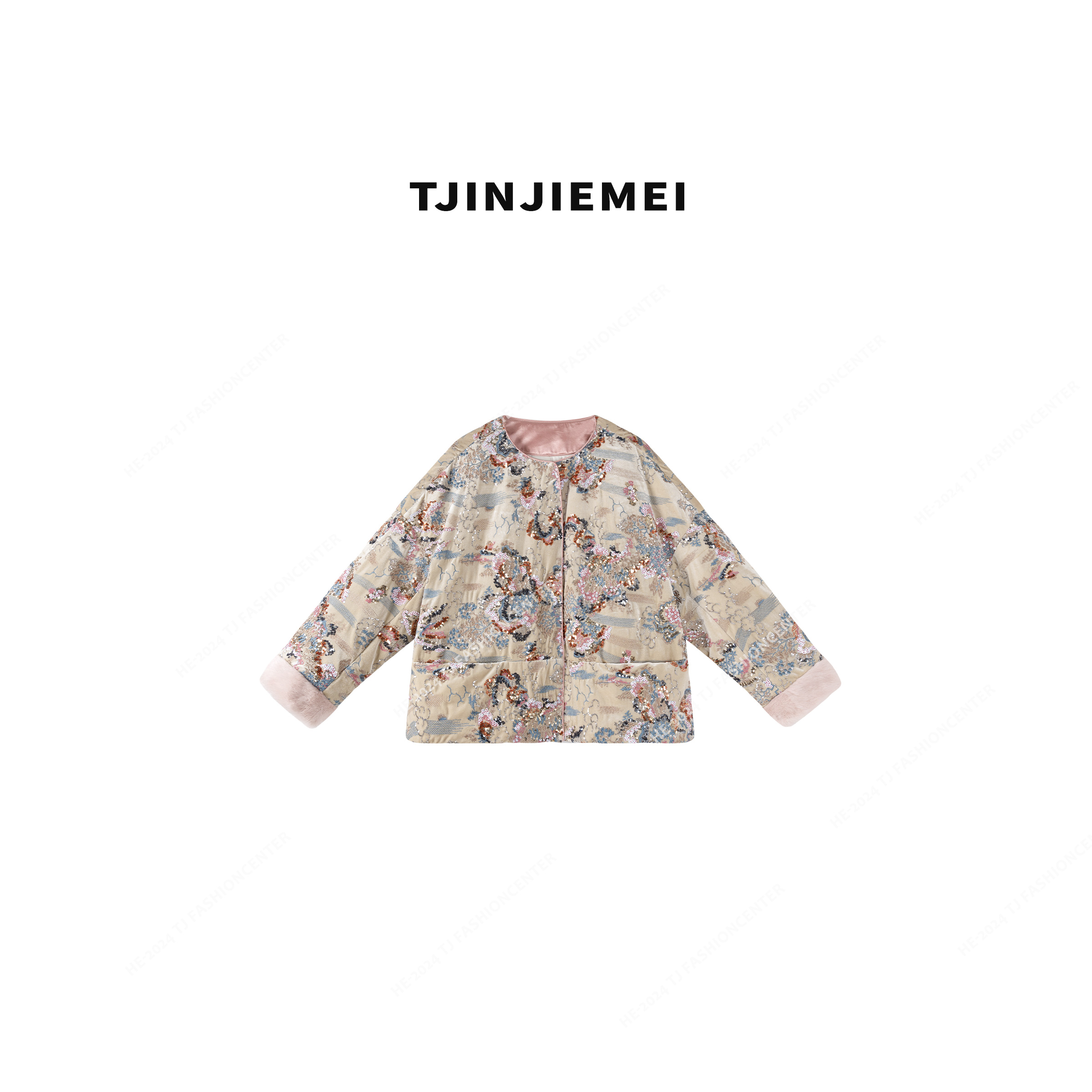 娟娟【凤归云】设计感亮片精致高订开衫气质温柔羽绒服