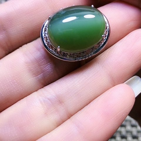 和田玉银S925镶嵌挂件