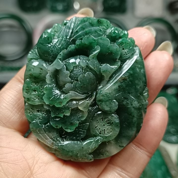 独山玉花开富贵未镶嵌