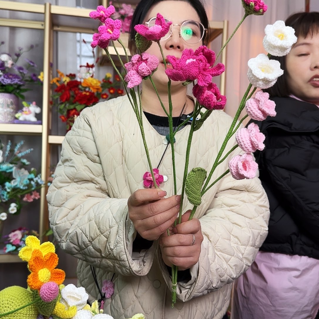 纯手工钩织钩织花束