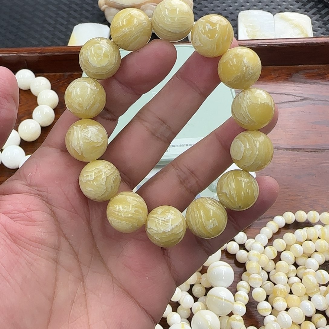 手串白玉菩提16圆珠牛