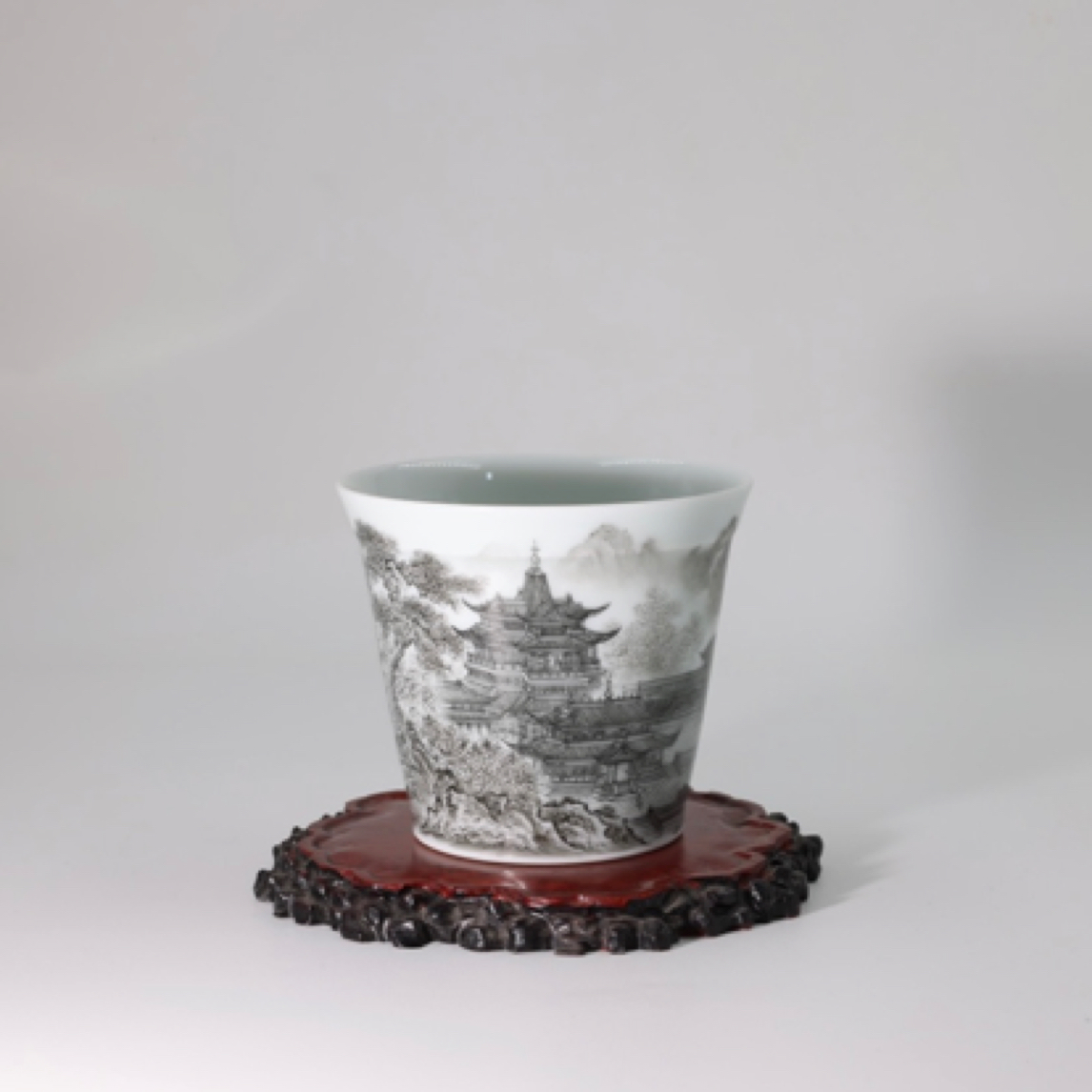 景德镇陶瓷手绘墨彩大明宫主人杯系列