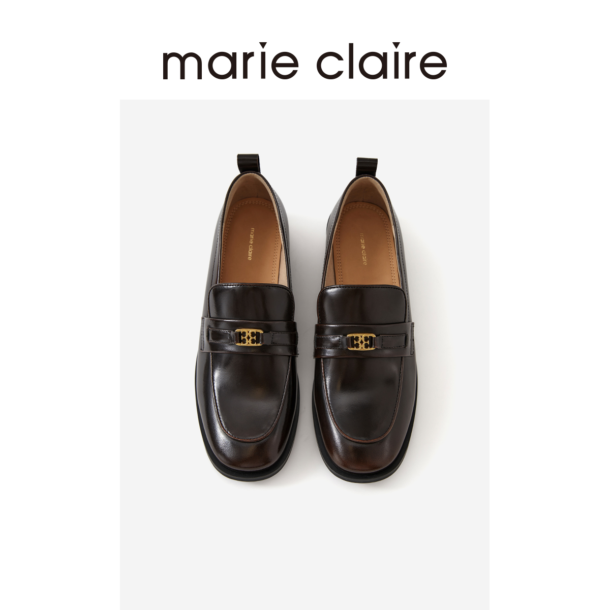 【迩迩同款】MC女鞋mc扣乐福25春新气质简约小皮鞋marieclaire女鞋