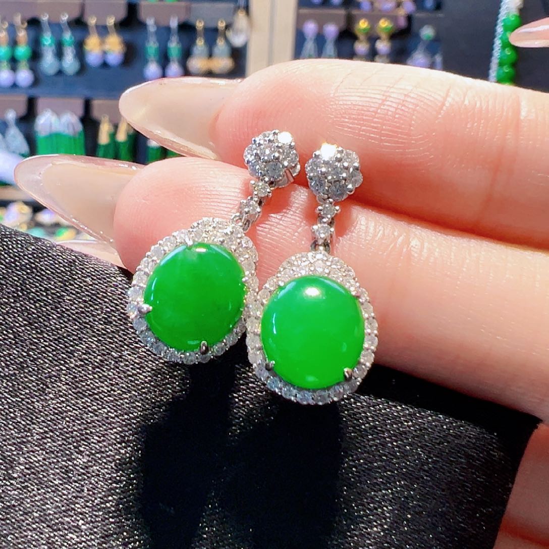 翡翠耳饰18K金镶嵌【福利款】签收后24小时鉴赏期