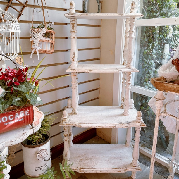 【南乔花园】四层木架阳台花园装饰做旧层架 多层植物花架柜