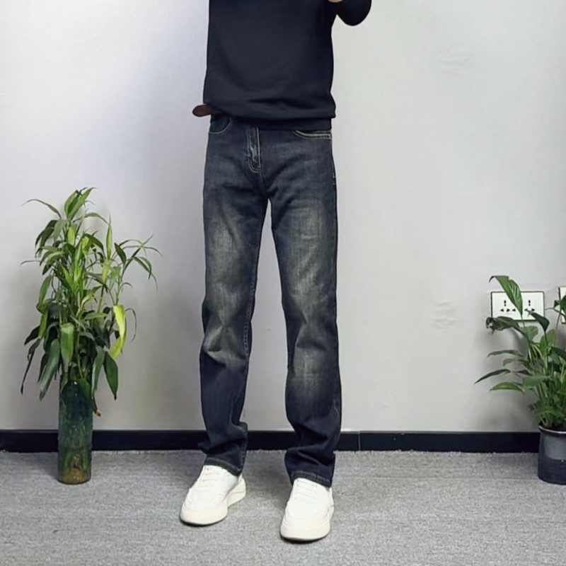 秋冬高端牛仔裤男士潮牌裤子2025新款复古合体水洗潮流直筒长裤子