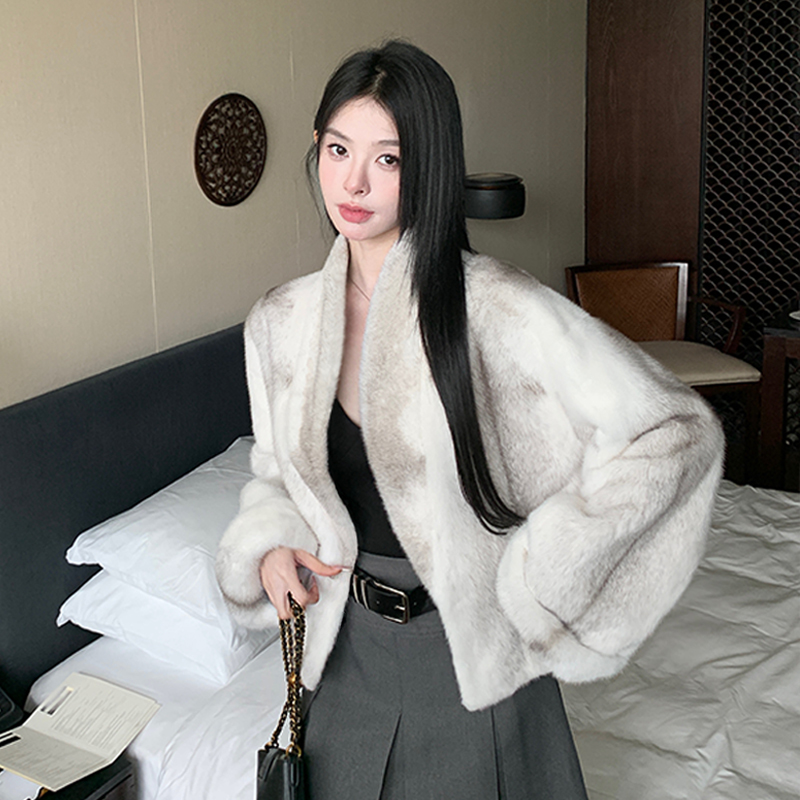 淇淇家 飘雪漫步 进口整貂十字貂皮草大衣女两面穿挽袖貂皮外套冬