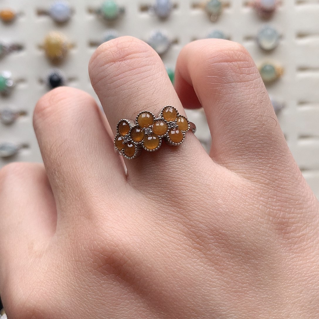 翡翠戒指银S925镶嵌0007