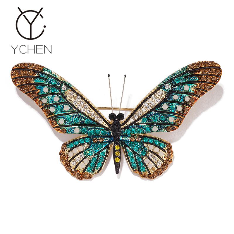 铜合金胸针 精致灵动蓝色蝴蝶胸针女西装配饰别针毛衣大衣装饰品