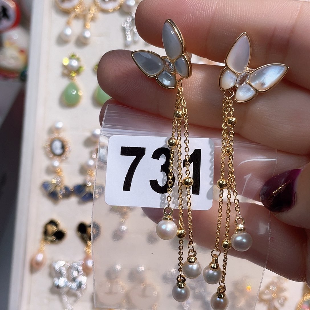 淡水珍珠耳饰合金