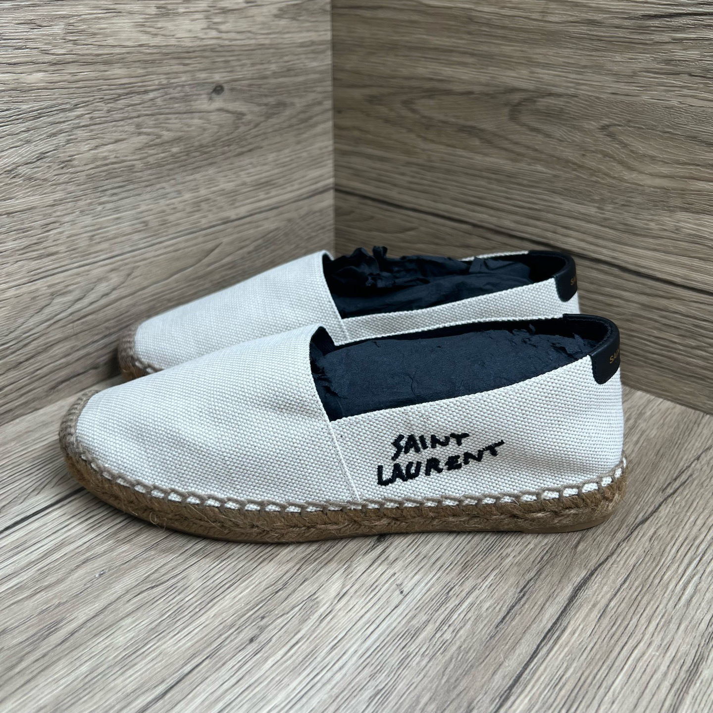 未使用 maje Saint Laurent 圣罗兰 SLP 米白色渔夫鞋 35码