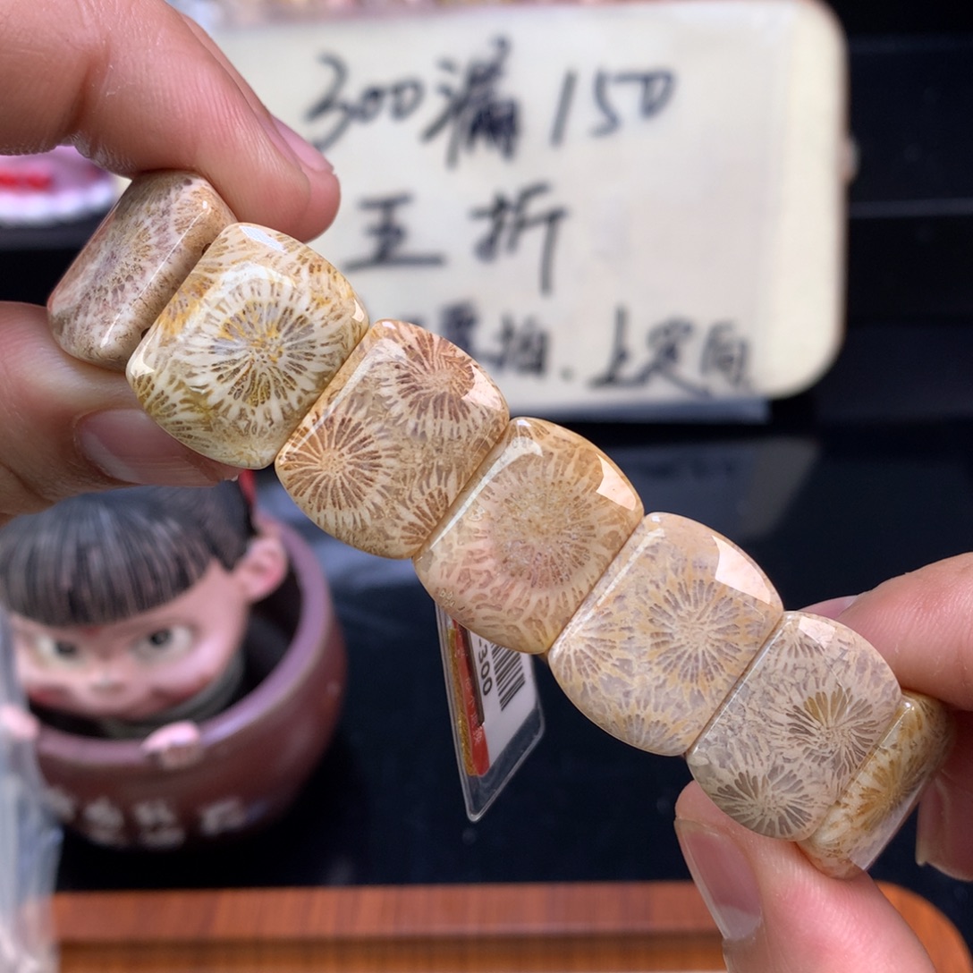 硅化珊瑚（珊瑚玉）未镶嵌颈饰16号全满大花花