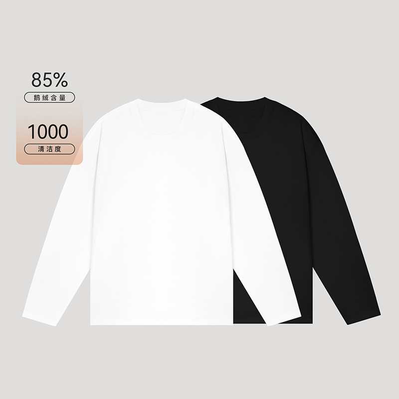 BODYDREAM BM加厚鹅绒长袖T恤男休闲百搭羽绒打底衫加绒保暖上衣