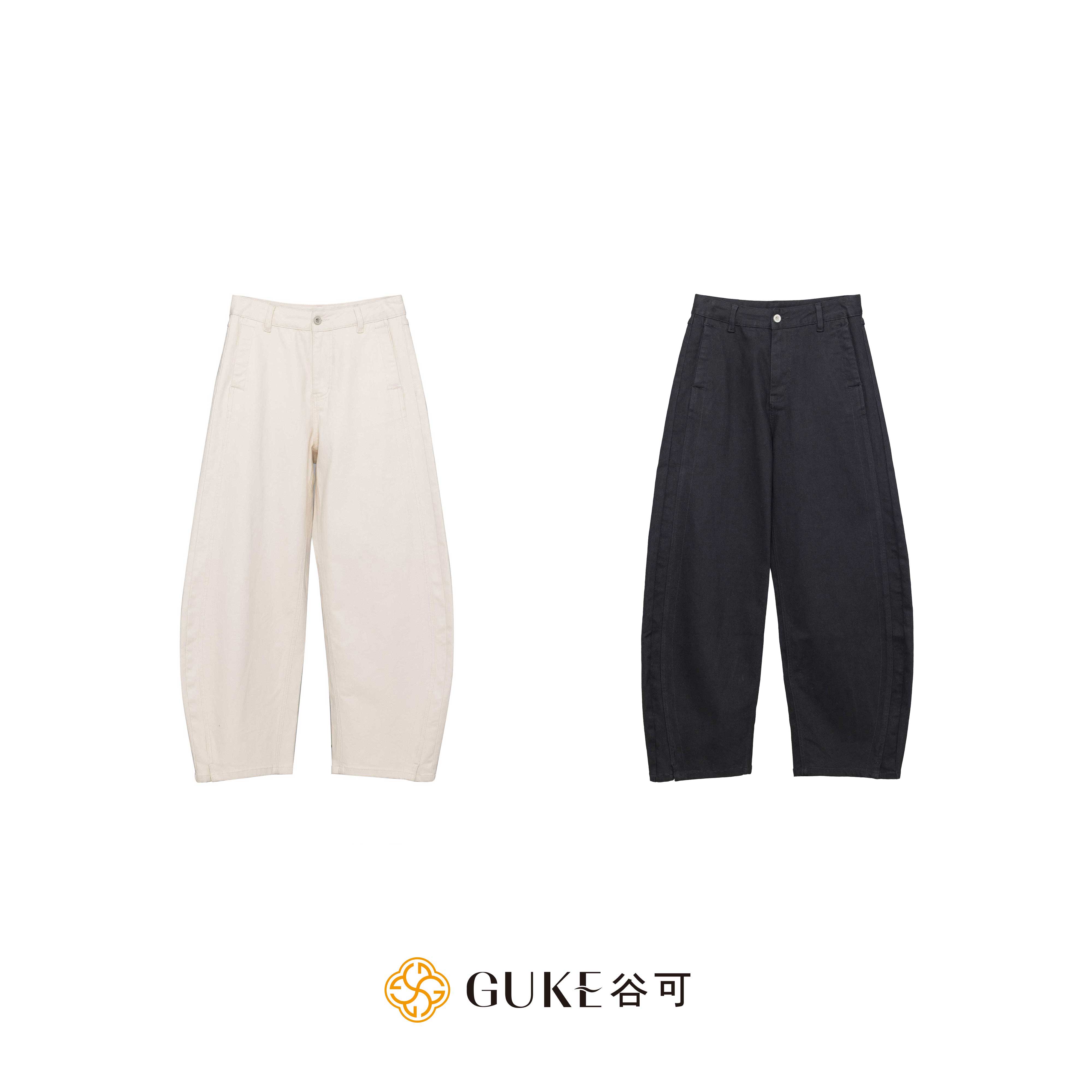 GKE/谷可K1063时髦日常阔腿裤女款2025秋季款百搭宽松显瘦弯刀裤