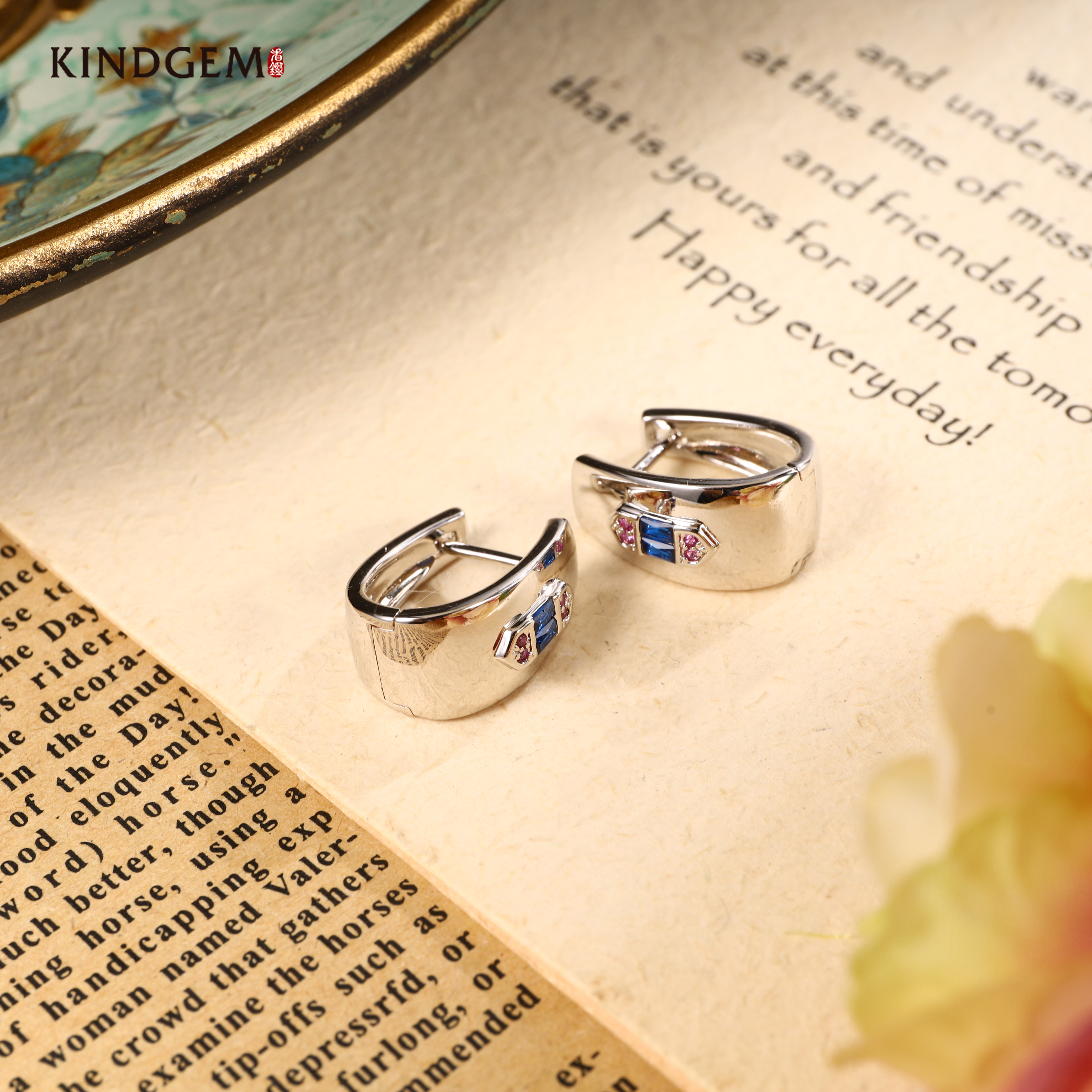 铜合金锆石耳饰 【Francesca·V】意·银色百搭镶嵌耳环耳饰 C-29416