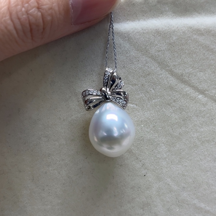 吊坠(不含链)银S925镶嵌海水珍珠13-14m 145号